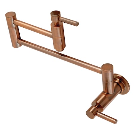 Kingston Brass KS810DLAC Concord Wall Mount Pot Filler Kitchen Faucet, Antique Copper KS810DLAC
